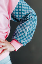 Load image into Gallery viewer, Awakening Half Zip Denim Sleeve Hoodie
